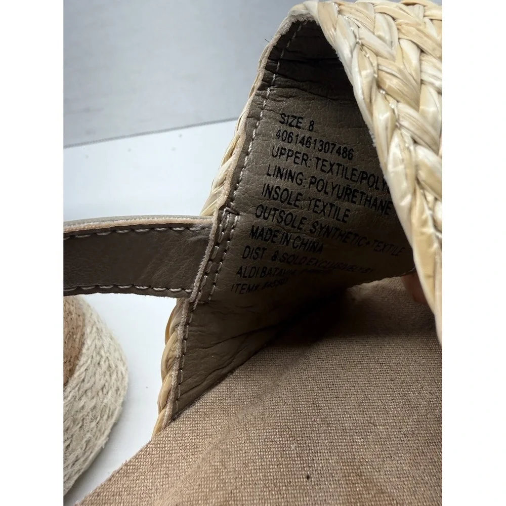 Serra Raffia Platform Sandals Womens Size 8 Woven Espadrille Ankle Strap EUC‎